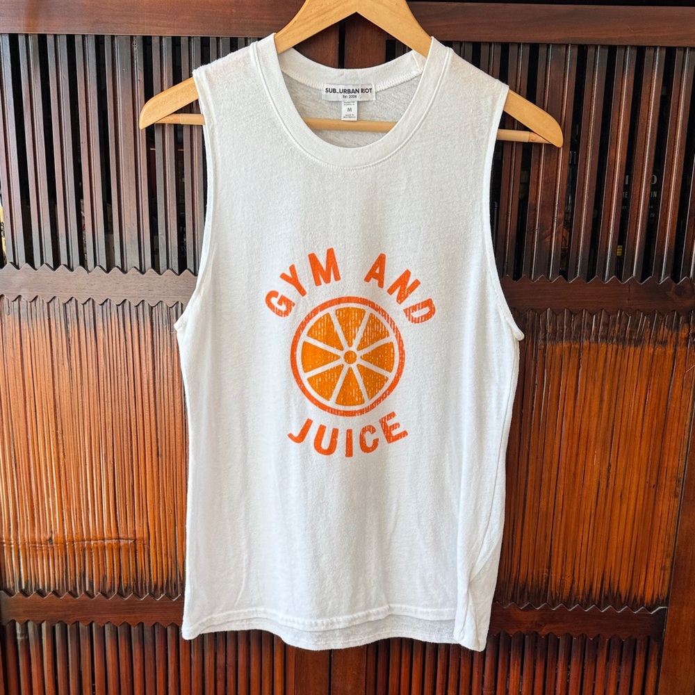 Gym and Juice White Tank Top